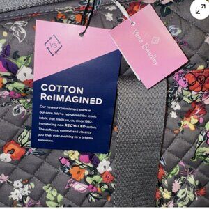 Vera Bradley Insulated Cooler Tote Bag - Hope Blooms Floral Gray